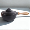 Cast Iron Charcoal Burner with Wood Handle & Lid