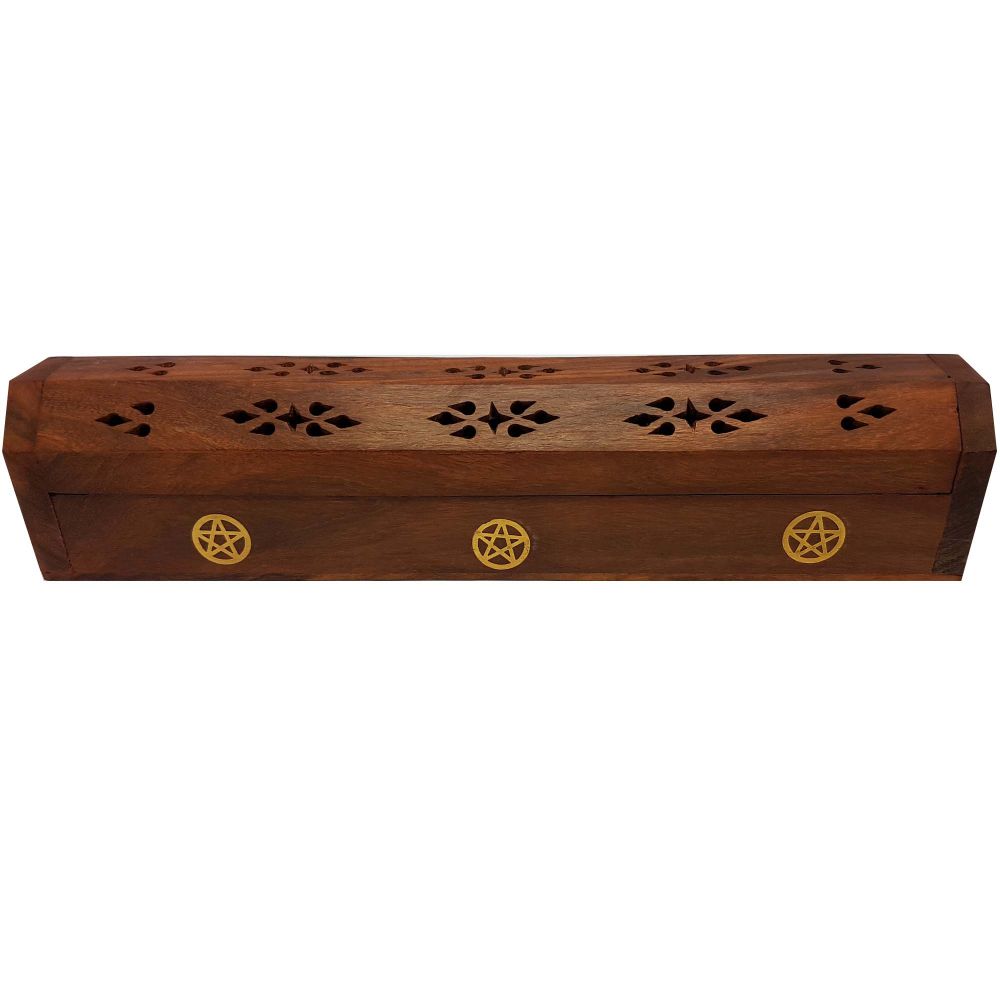 Wooden Hexagon Incense Holder Box 12inch