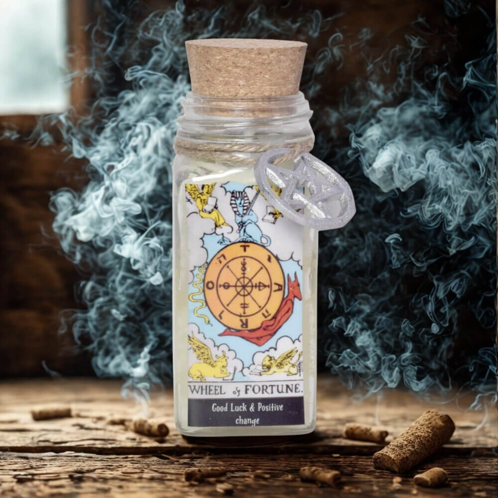 Crystal & Herb TAROT Candle WHEEL OF FORTUNE