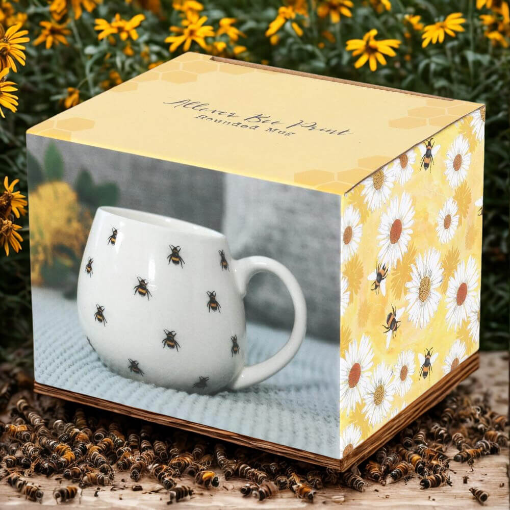 Bee Print Rounded Mug