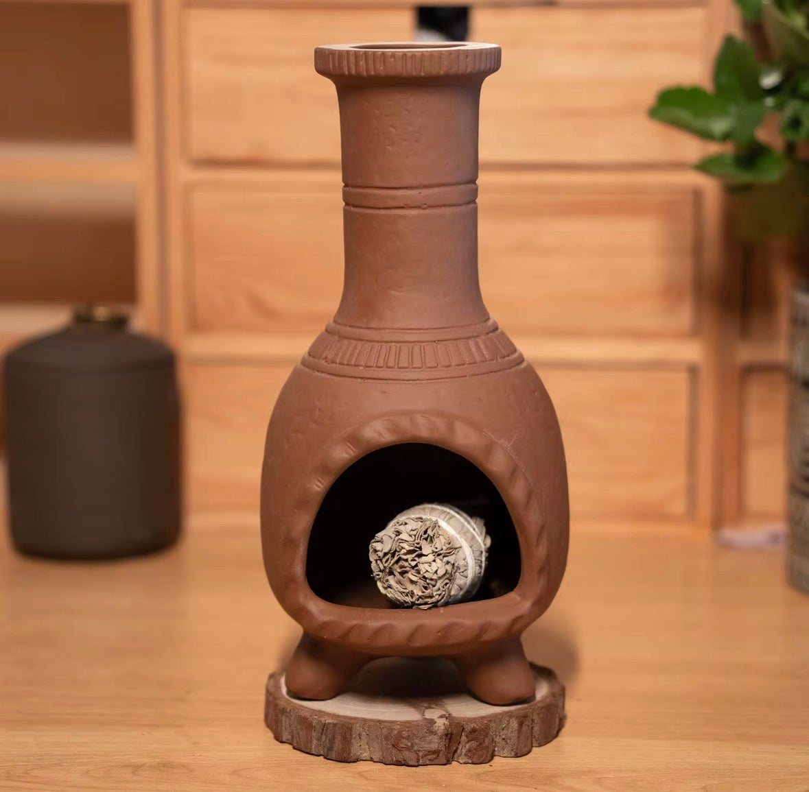 Ceramic Palo Santo Smudge Holder chimney