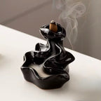 Waterfall B Ceramic Backflow Incense Cone Holder