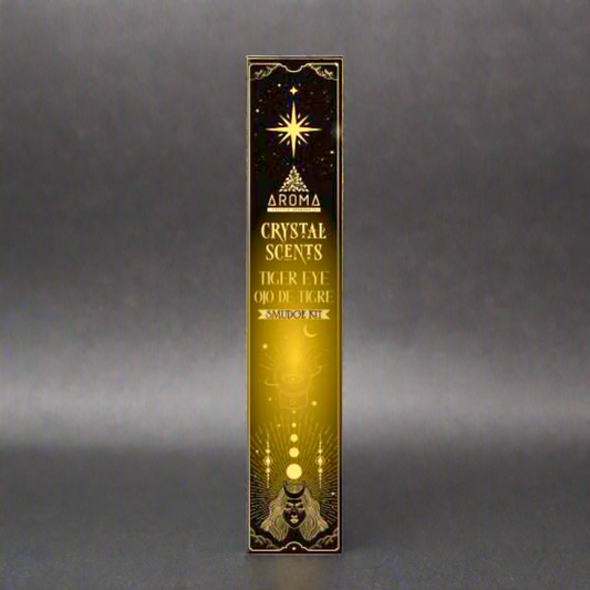 Aroma Crystal Scents Tiger Eye incense stick packaging on a white background