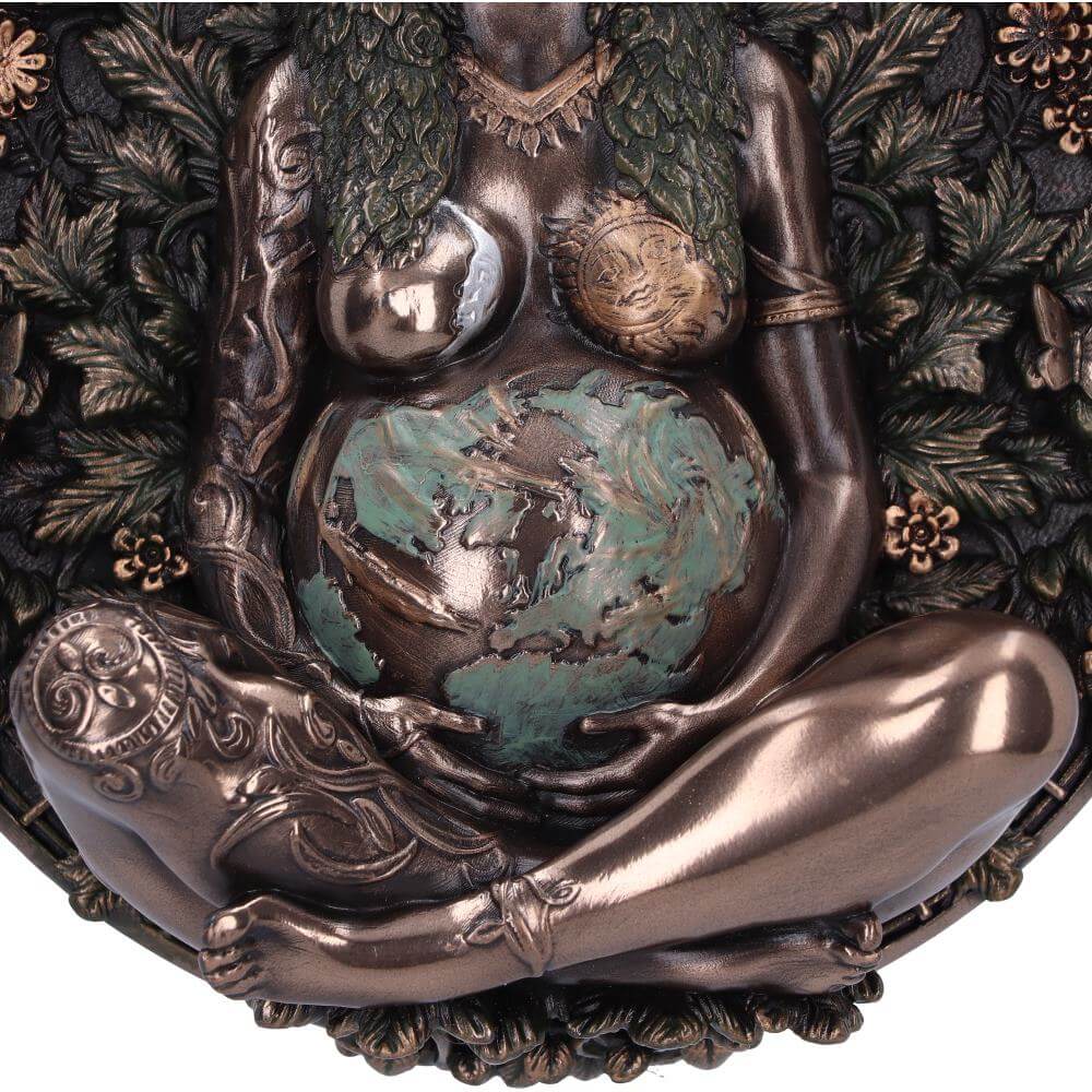 Bronze Mother Earth Wall Art Plaque 15cm
