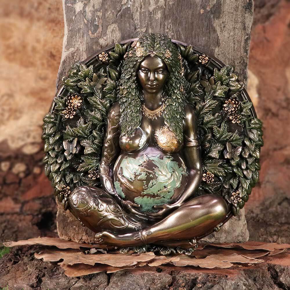 Bronze Mother Earth Wall Art Plaque 15cm