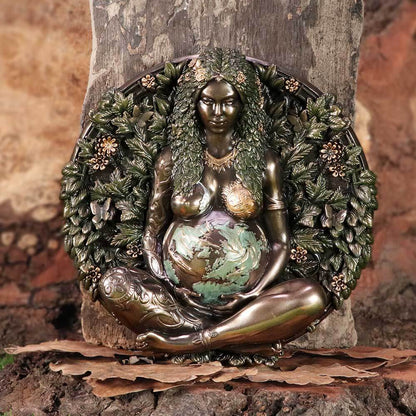 Bronze Mother Earth Wall Art Plaque 15cm