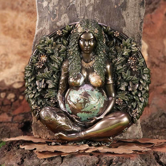 Bronze Mother Earth Wall Art Plaque 15cm