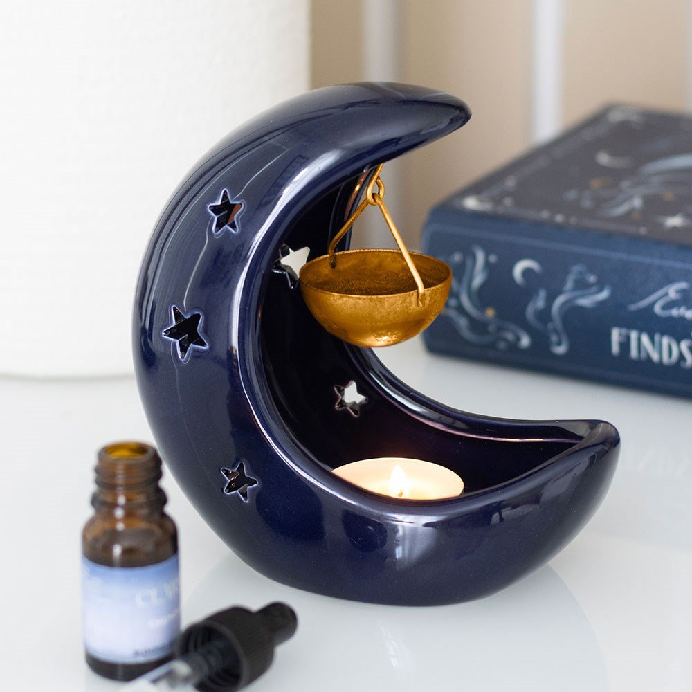 Blue Moon Crescent Moon Hanging Oil Burner