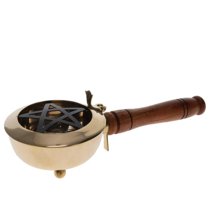 Pentacle Brass Burner with Wooden Handle