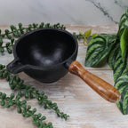 Cast Iron Pouring Charcoal Burner with Wood Handle