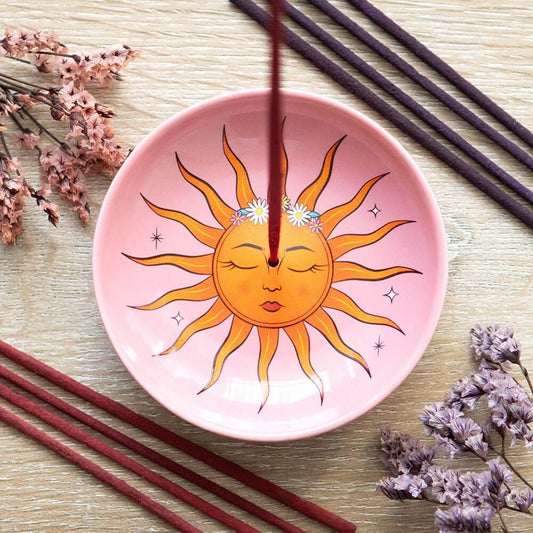 The Sun Celestial Ceramic Incense Holder Plate