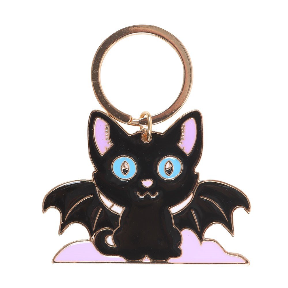 Bat Cat Enamel Keyring