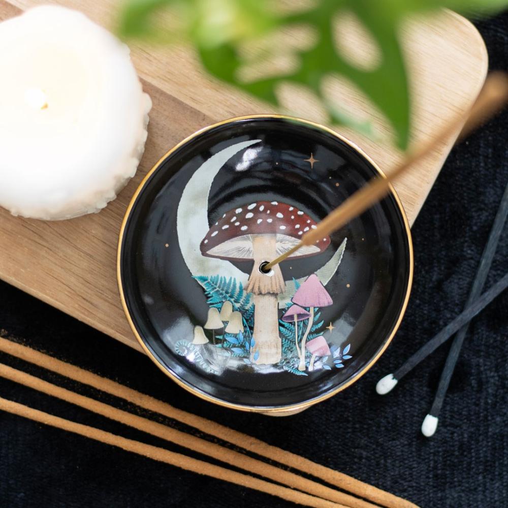 Forest Mushroom Ceramic Incense Holder Plate