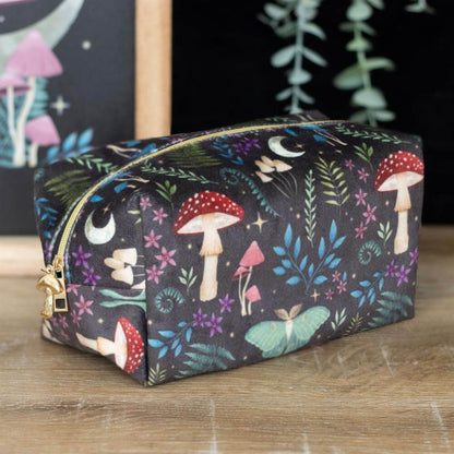 Dark Forest Print Polyester Makeup Bag