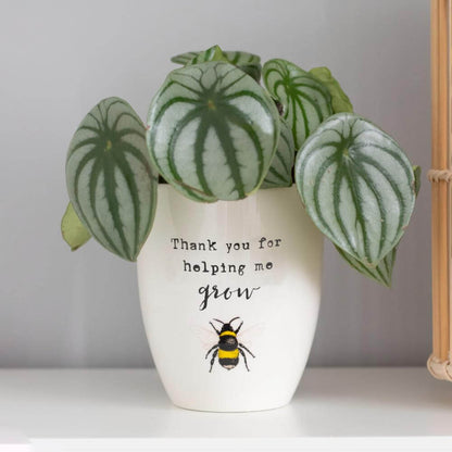 Thank You For Helping Me Grow Ceramic Bee Plant Pot