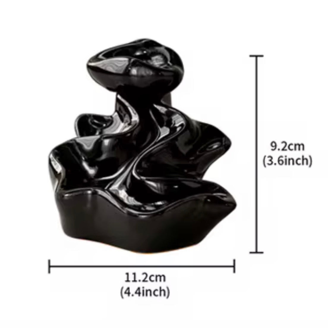 Waterfall B Ceramic Backflow Incense Cone Holder