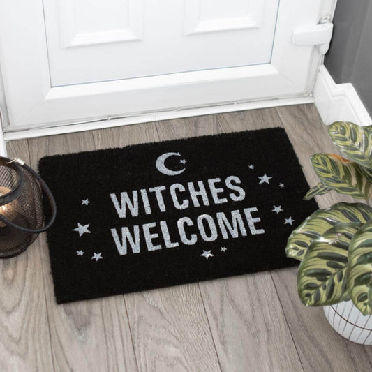 Witches Welcome Black Doormat