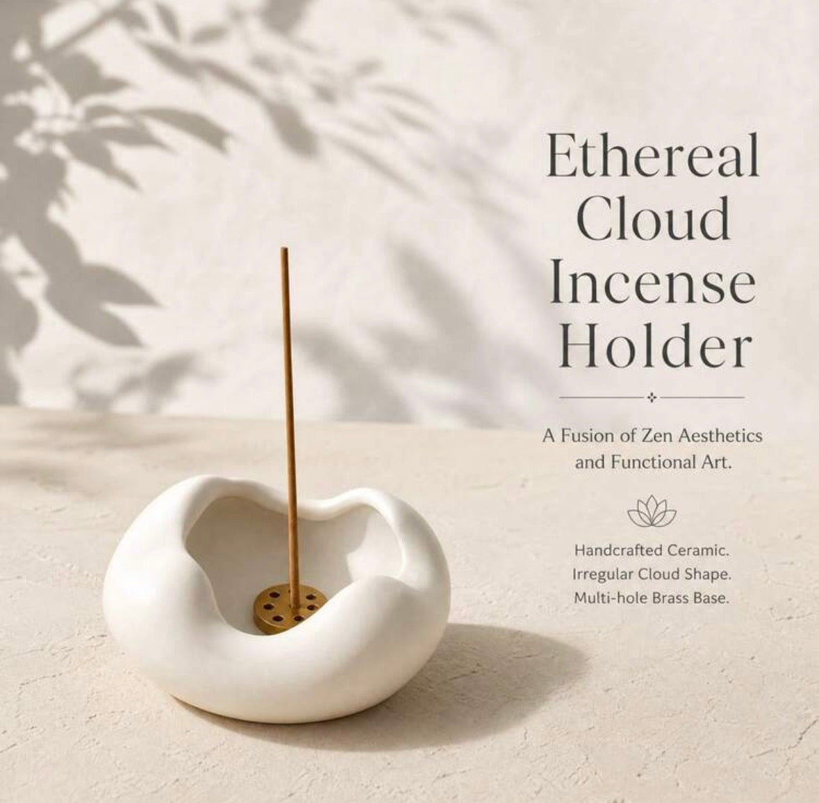 Minimalist Cloud Ceramic Incense Holder