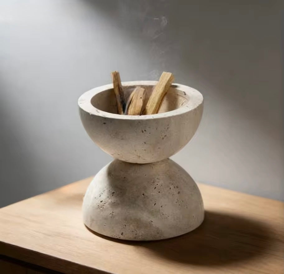 Resin Stone Sphere Incense Burner Holder