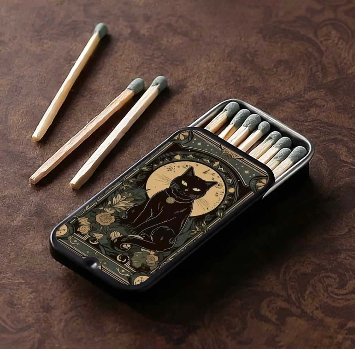 Matchbox black cat moon phase