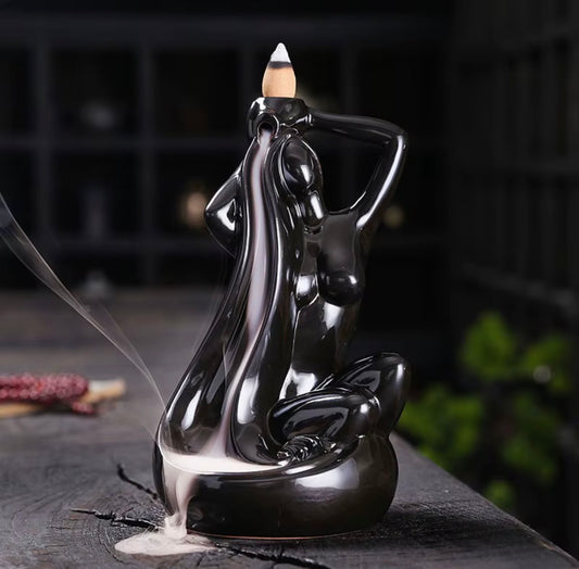 Body Art Ceramic Backflow Incense Cone Holder