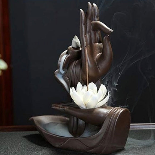Akkash Mudra Ceramic Backflow Incense Cone Holder