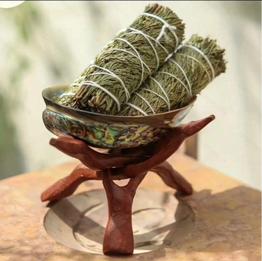 Abalone Shell Tripod Stand smudge stick Holder