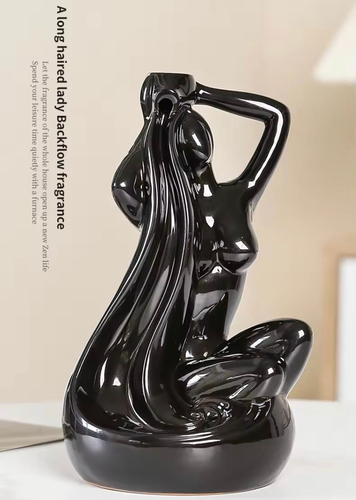Body Art Ceramic Backflow Incense Cone Holder