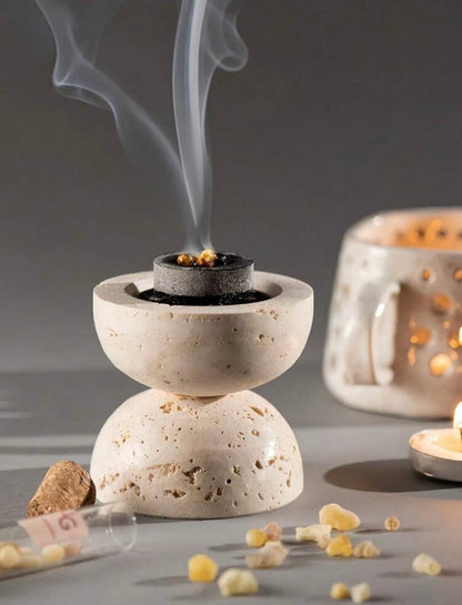 Resin Stone Sphere Incense Burner Holder