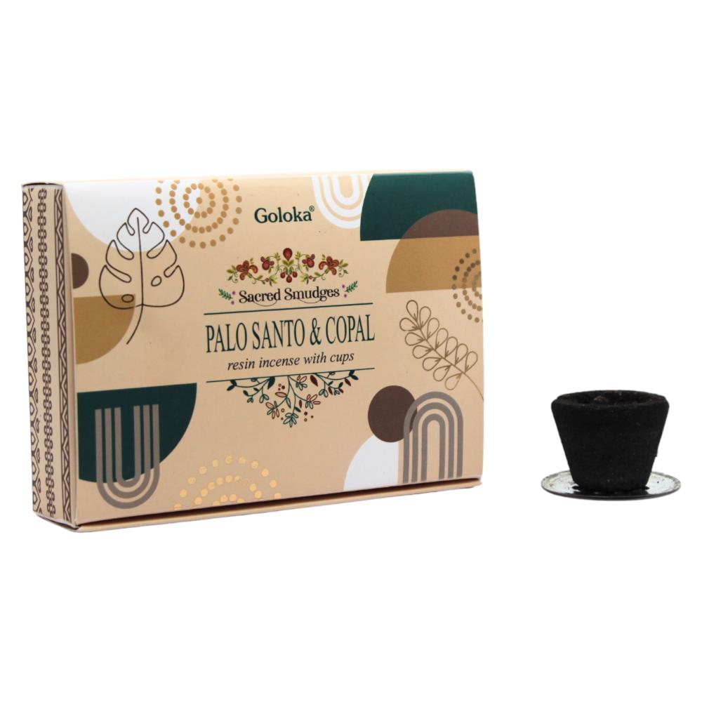 Goloka Resin Smudge Cups PALO SANTO & COPAL