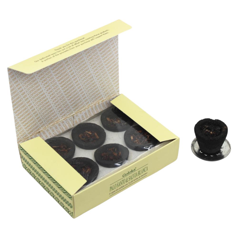 Goloka Resin Smudge Cups PALO SANTO & WHITE SAGE