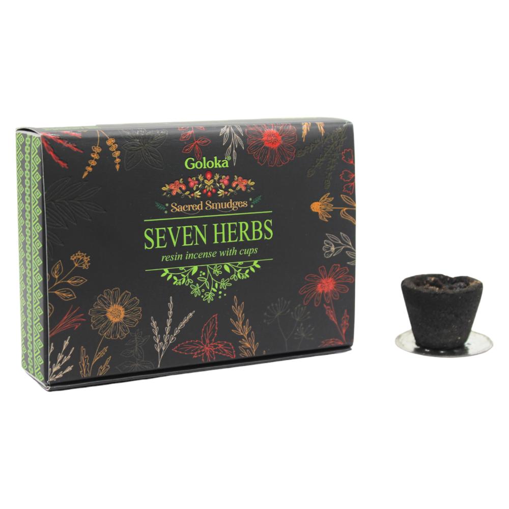 Goloka Resin Smudge Cups SEVEN HERBS