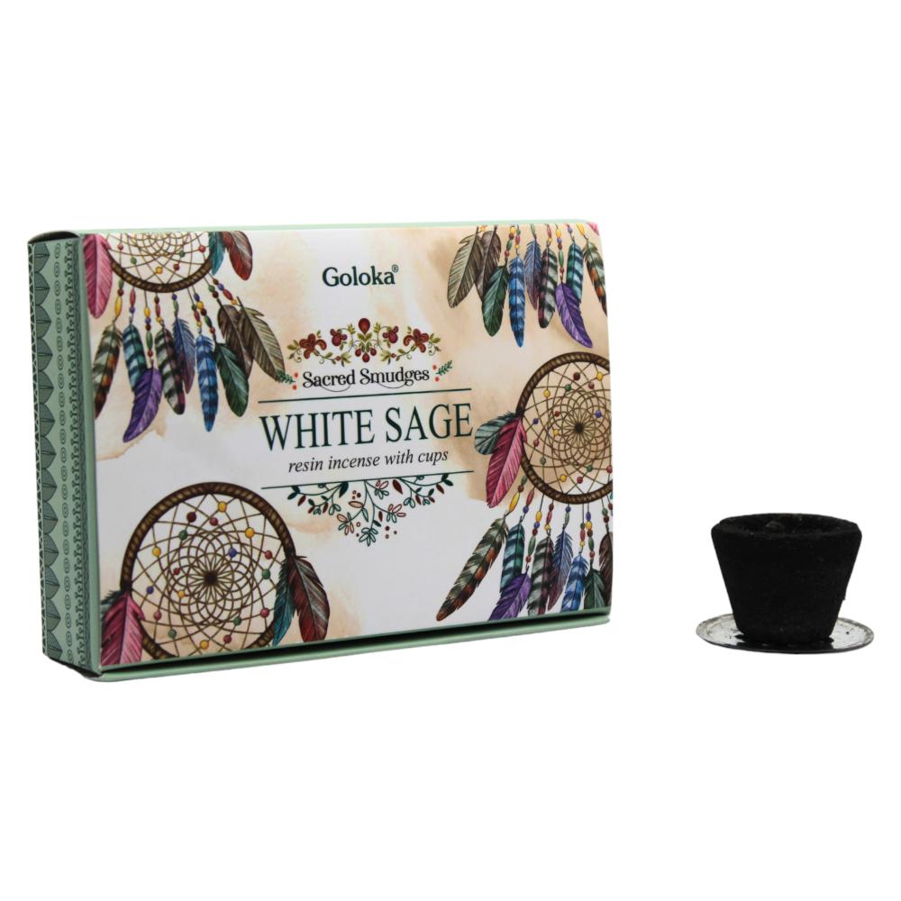 Goloka Resin Smudge Cups WHITE SAGE