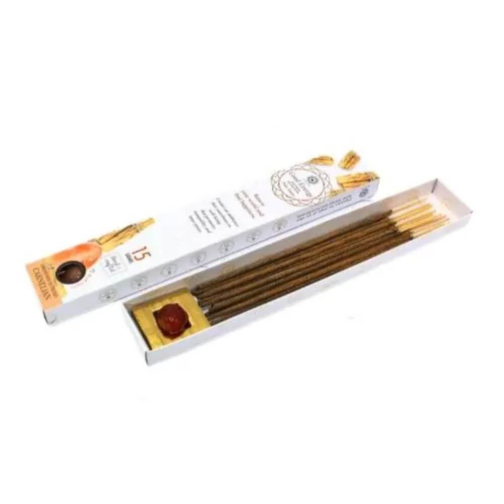 Green Tree Gemstone GOOD ENERGY Incense PALO SANTO & PRECIOUS CARNELIAN