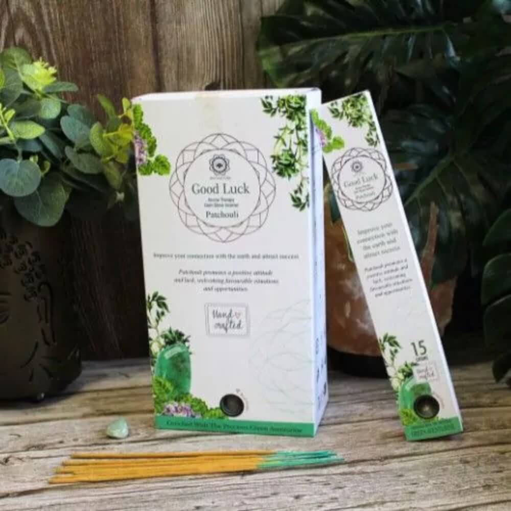 Green Tree Gemstone GOODLUCK Incense PATCHOULI & GREEN AVENTURINE