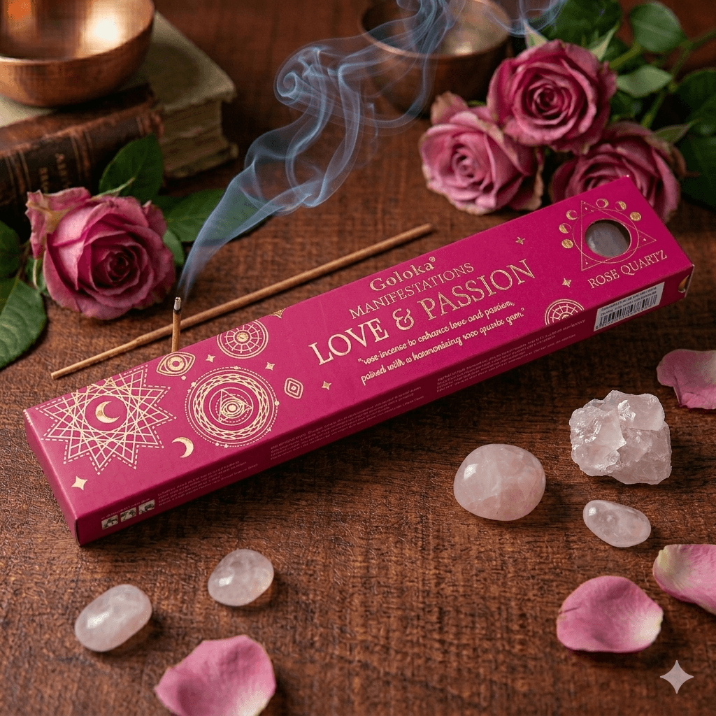 Goloka Manifestation Incense LOVE & PASSION Rose with rose quartz