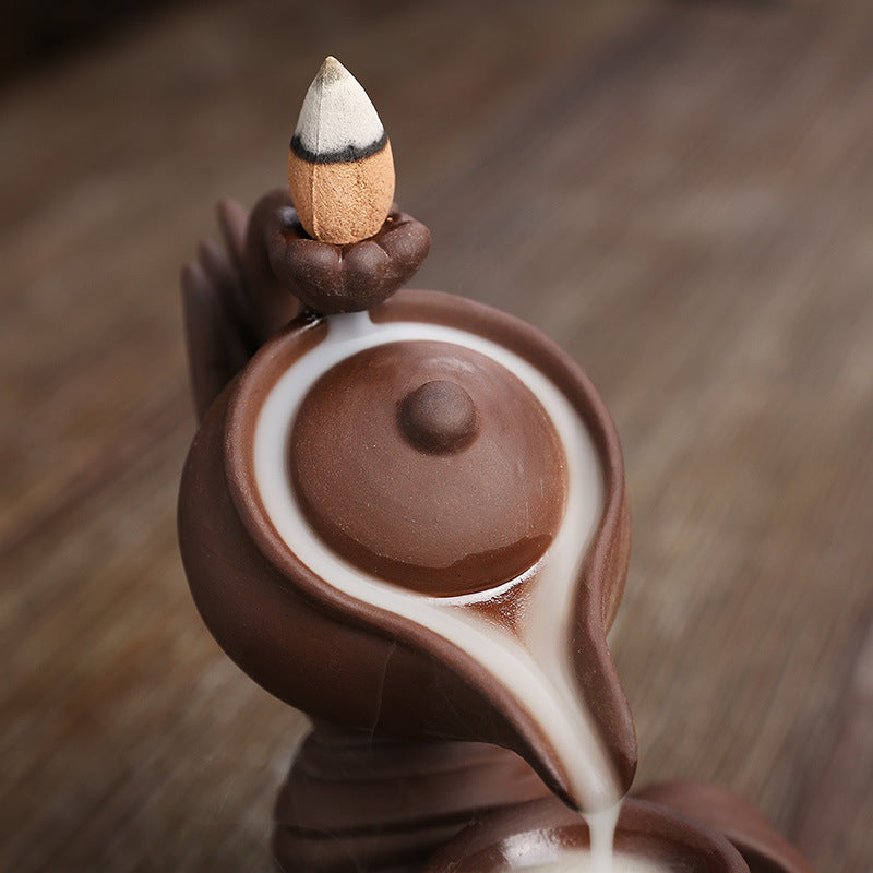 Teapot Ceramic Backflow Incense Cone Holder