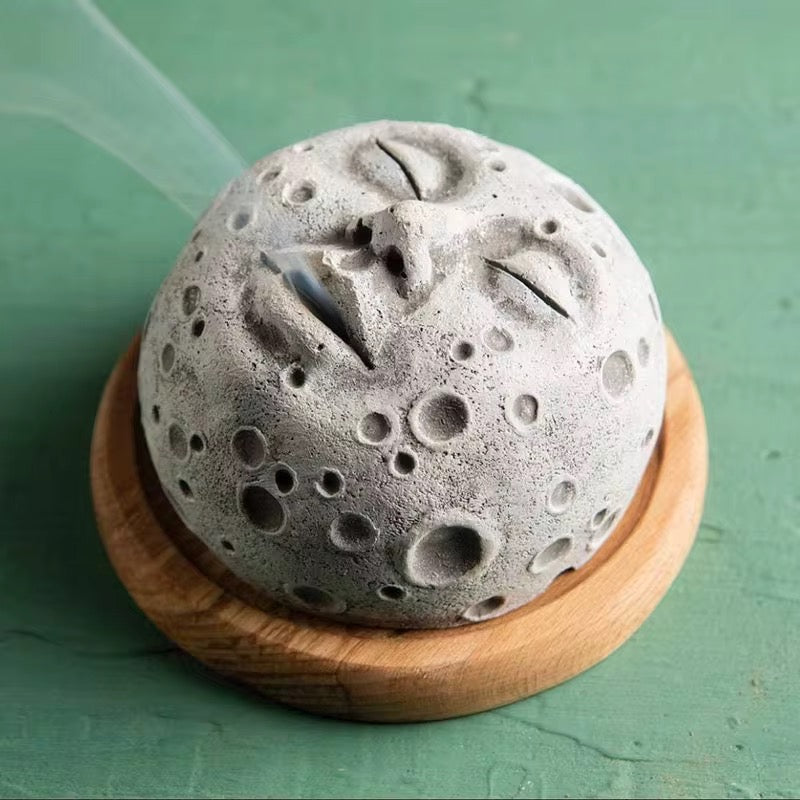 Moon Face Incense Burner Holder