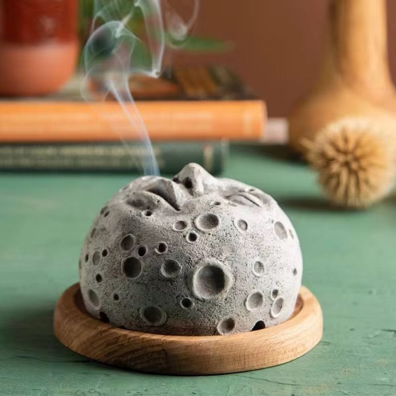 Moon Face Incense Burner Holder