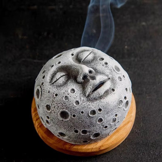 Moon Face Incense Burner Holder