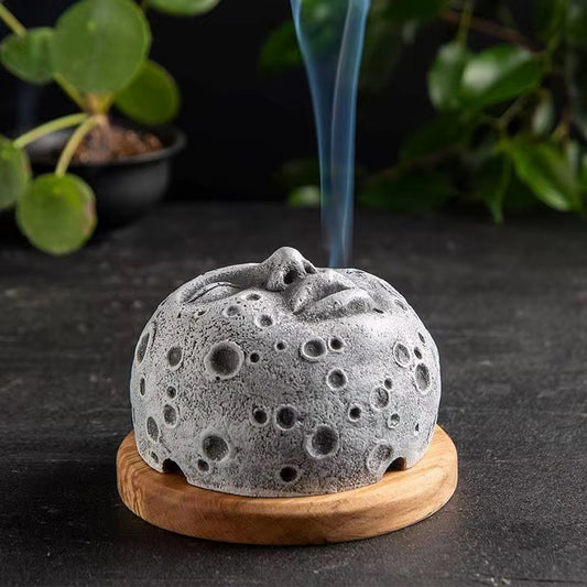 Moon Face Incense Burner Holder