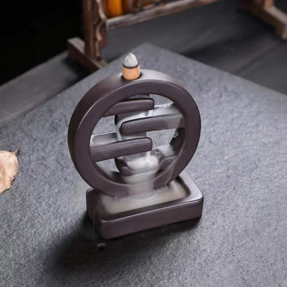 Zen Circle Ceramic Backflow Incense Cone Holder