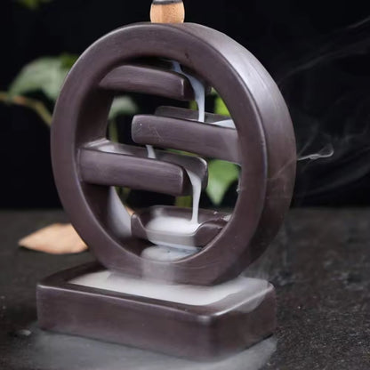 Zen Circle Ceramic Backflow Incense Cone Holder