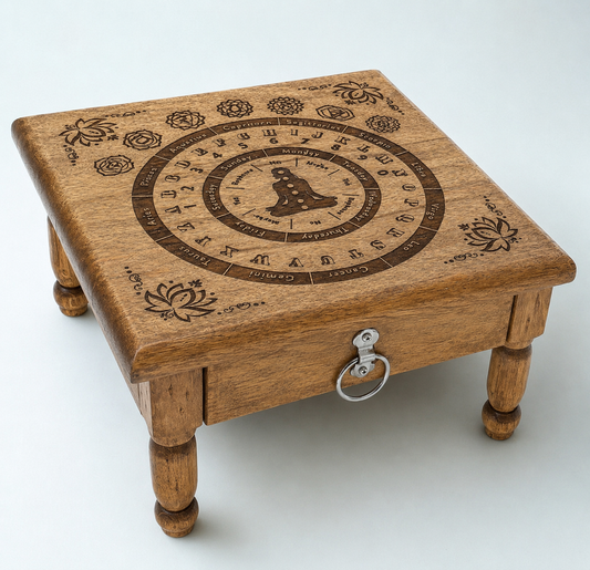 ALTAR TABLE Pendulum Board 7 Chakra with Drawer