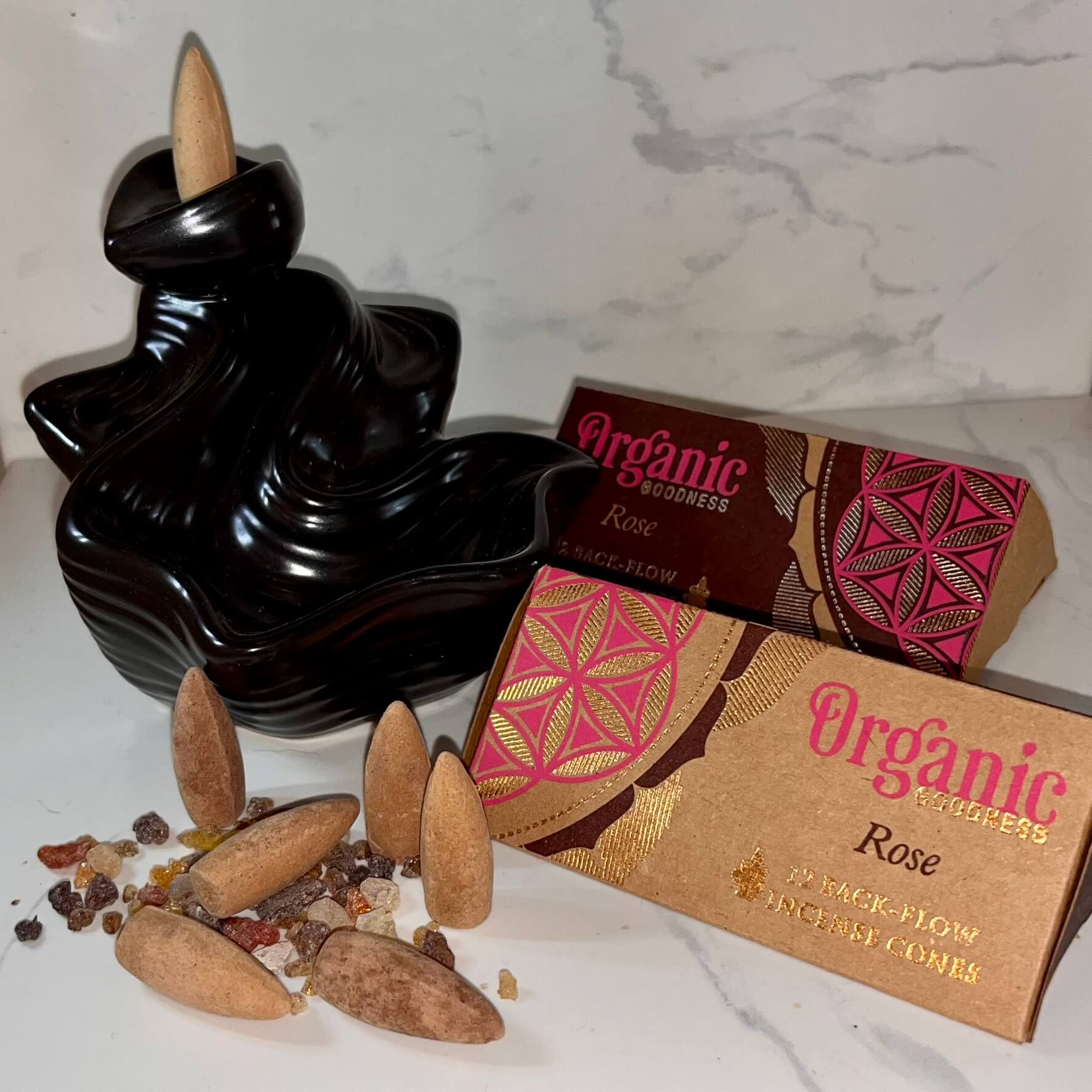 Organic Goodness Backflow Cones ROSE