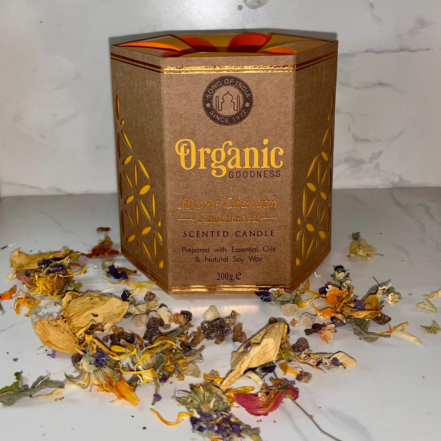 Organic Goodness Soy Candle SANDALWOOD in Amber Glass Jar