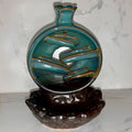 Blue Zen Circle Ceramic Backflow Incense Cone Holder