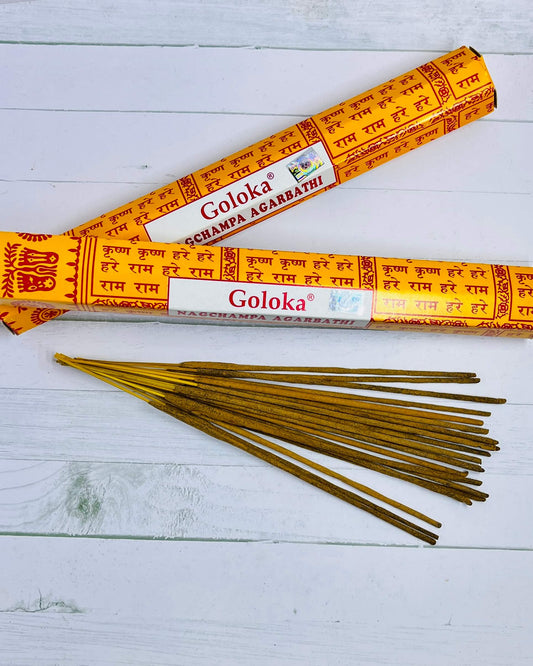Goloka Nag Champa incense 20g Hex