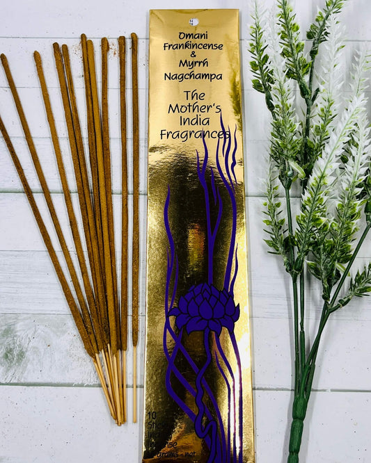 Mother's India Omani Frankincense & Myrrh Nag Champa incense