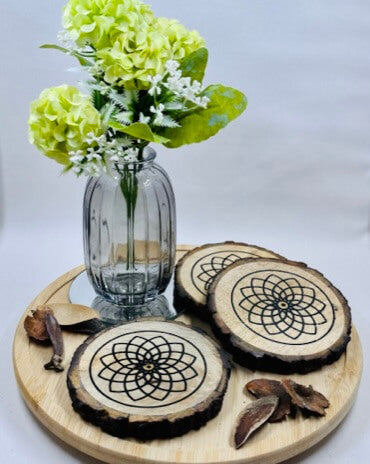 Wooden Flower of Life Incense Holder